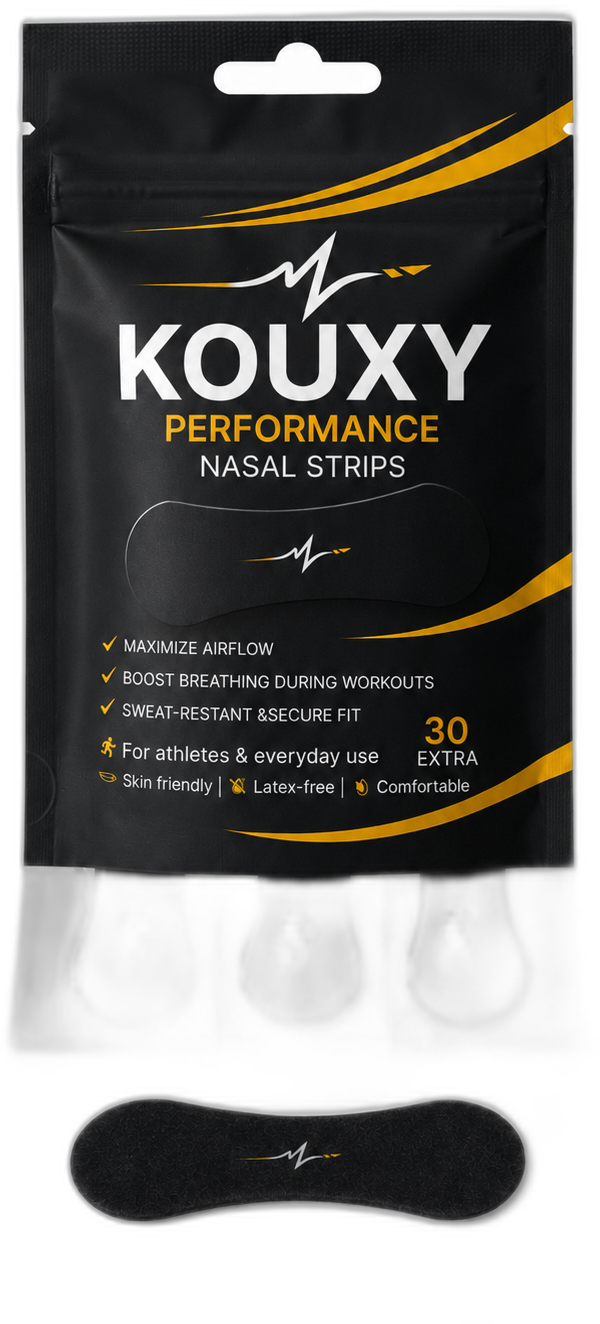 KOUXY Performance Nasal Strips pack on transparent background