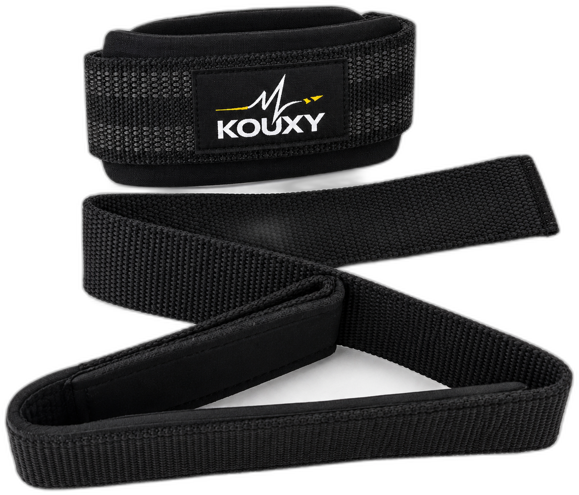 KOUXY Lifting Straps — neoprene wrist padding detail