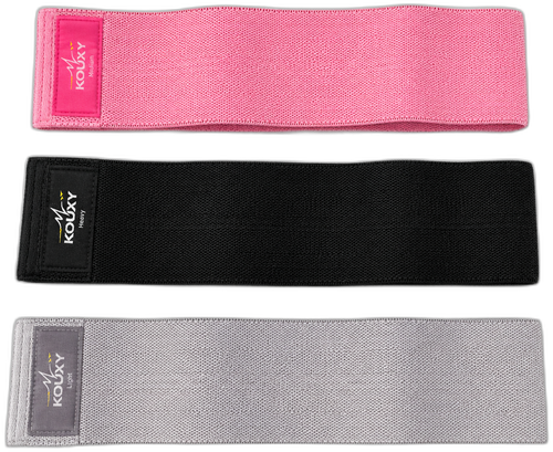 KOUXY Resistance Bands — fabric hip bands set in three resistance levels