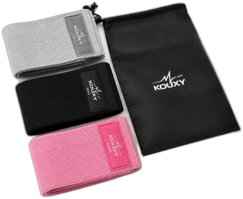KOUXY Resistance Bands — light, medium and heavy bands stacked
